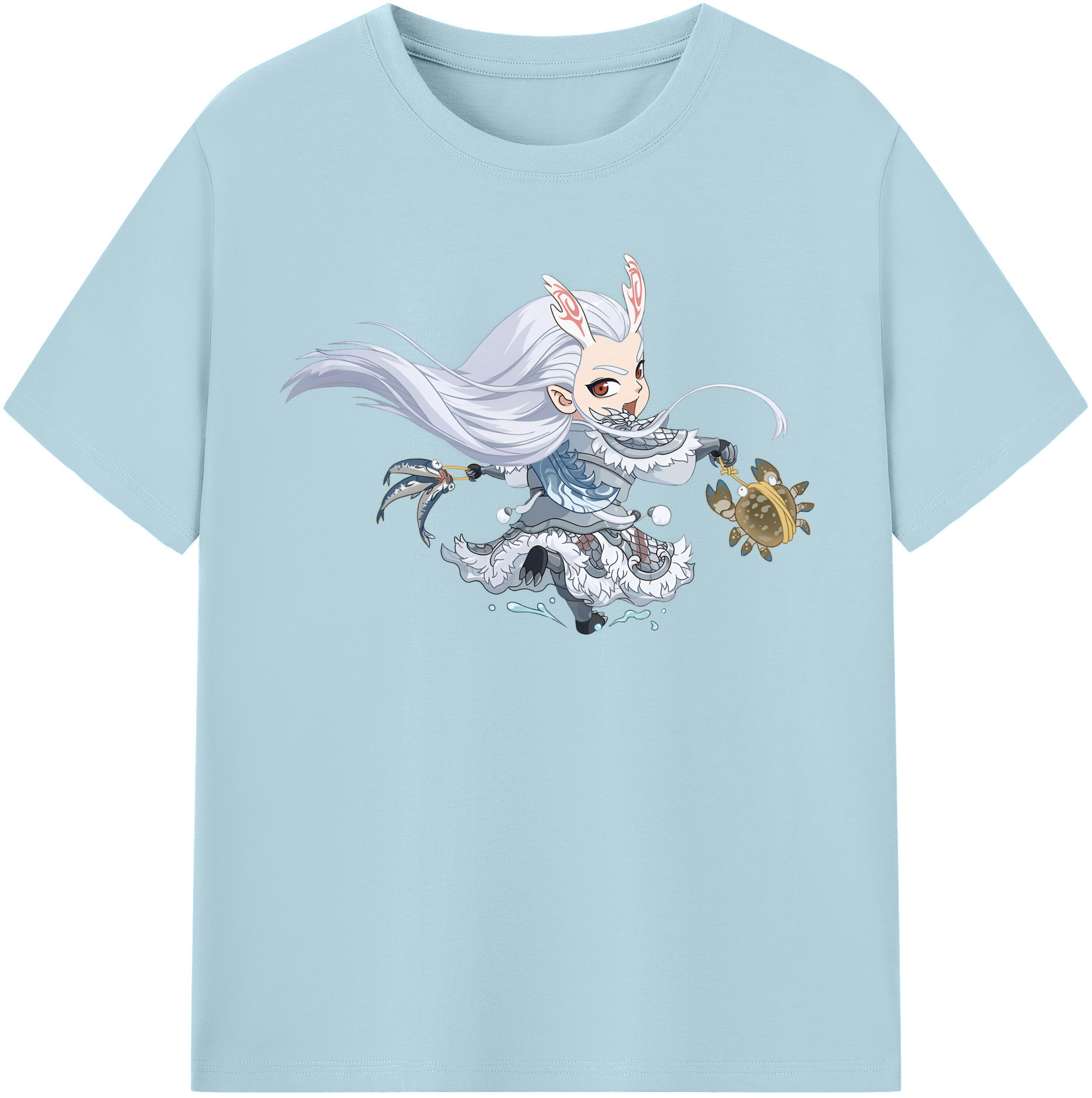 （画像用） Ne Zha 2 ナタ 魔童の大暴れ 綿100％半袖Tシャツ（フロントプリント）